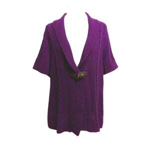 Christopher Banks Cotton Wrap Cable Knit Cardigan Sweater
